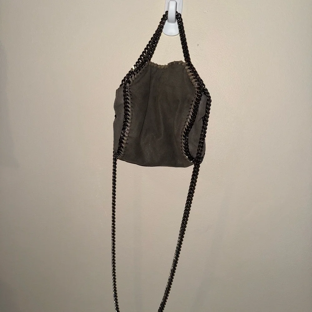 Stella McCartney Falabella Tiny Tote Authentic in Gray Vegan Suede - Picture 9 of 13